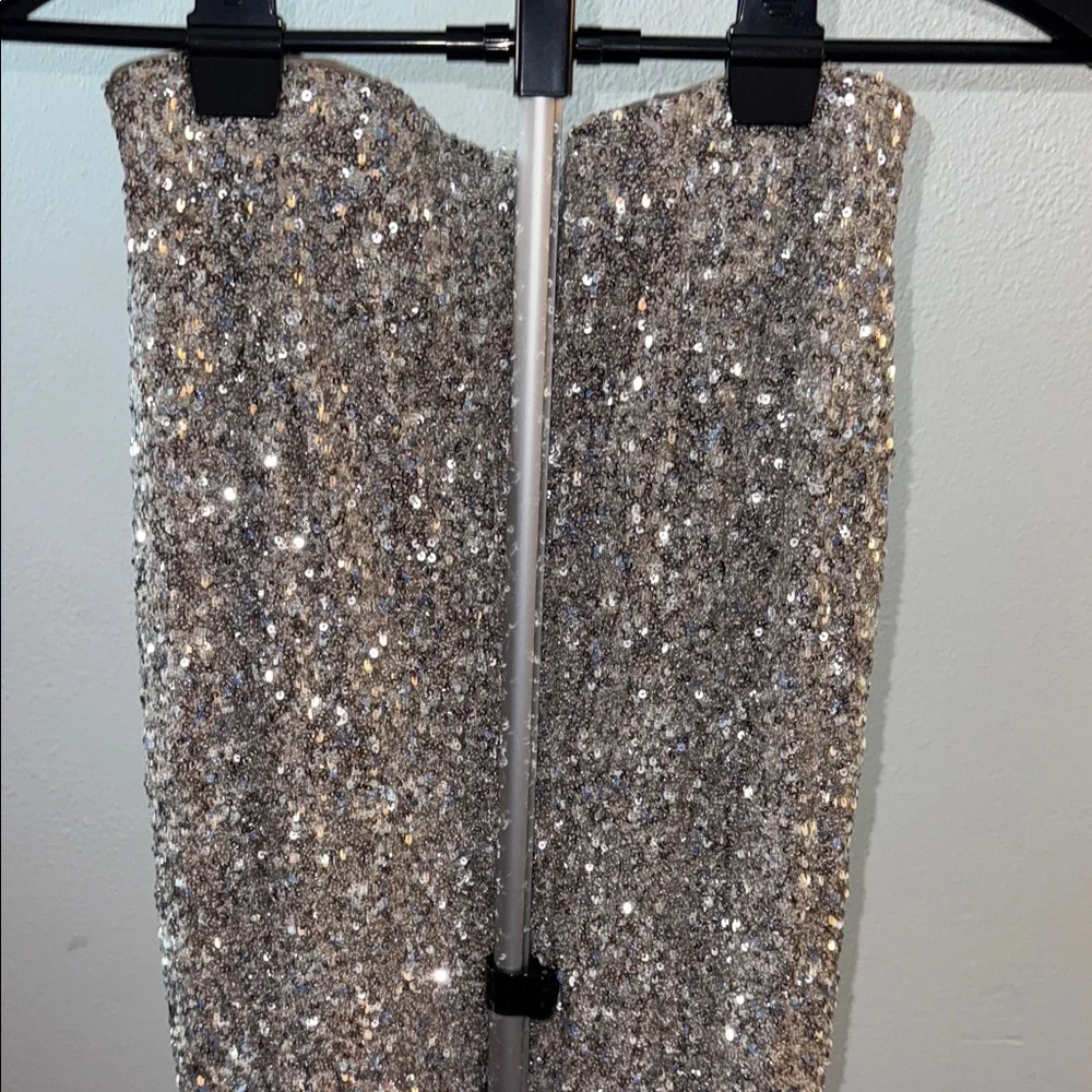 Silver Sequin Women's Blazer and Pants Set - Picture 10 of 11